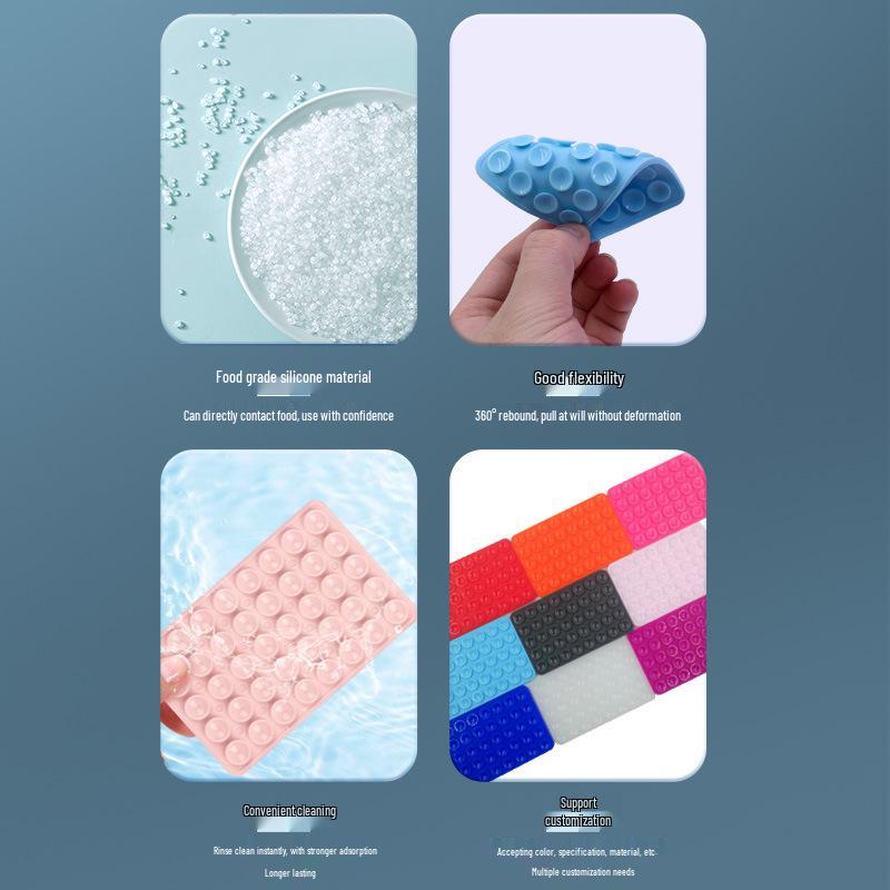 Double-Sided 40-Suction Cup Silicone Phone Holder: Strong Adhesive, Non-Slip Design