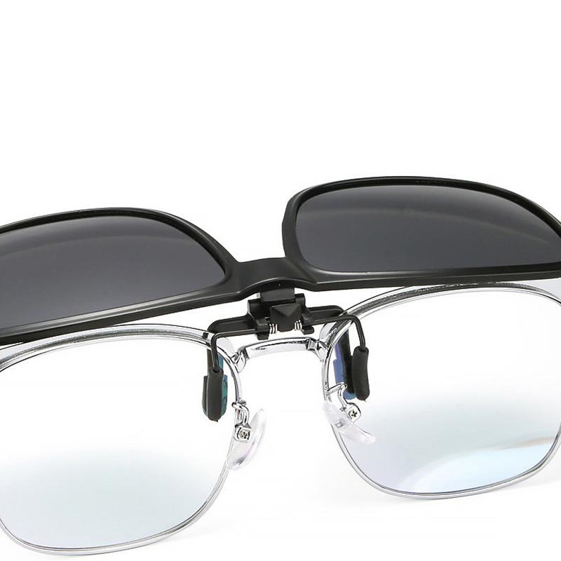 Retro Clip Polarized Sunglasses TR90 Ultra Light Night Vision Sunglasses Driver Mirror with Sun Shading Clips on Glasses