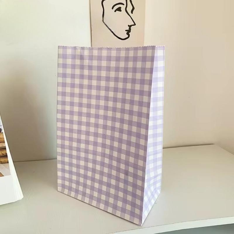 

5/10 шт. красочный клетчатый крафт-бумажный пакет для рождественской свадьбы, дня рождения, вечеринки, конфет, подарка, упаковка для самостоятельного изготовления, симпатичная сумка для хранения украшений 5PCS фиолетовый