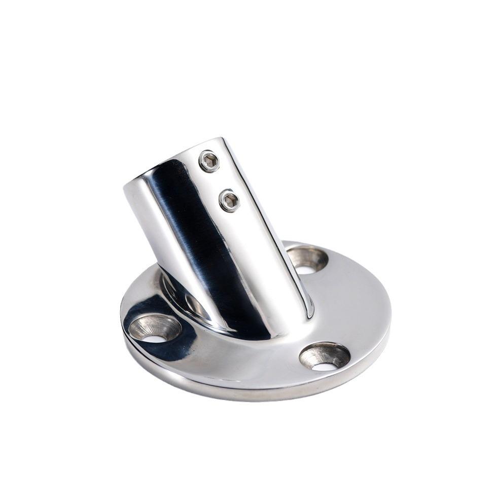 316 Stainless Steel 60° Round Tube Base for Yacht Railing Handrail