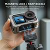 FLYMILE For DJI Osmo Action 5 Pro/Action 4 Magnetic Mount 1/4 Quick Release Base with Dual Expansion Ports