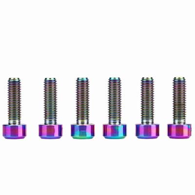 Juego de 6 piezas M5*16mm Aleación de Titanio Pernos Fijos de Potencia para Bicicleta de Montaña (Multi color)