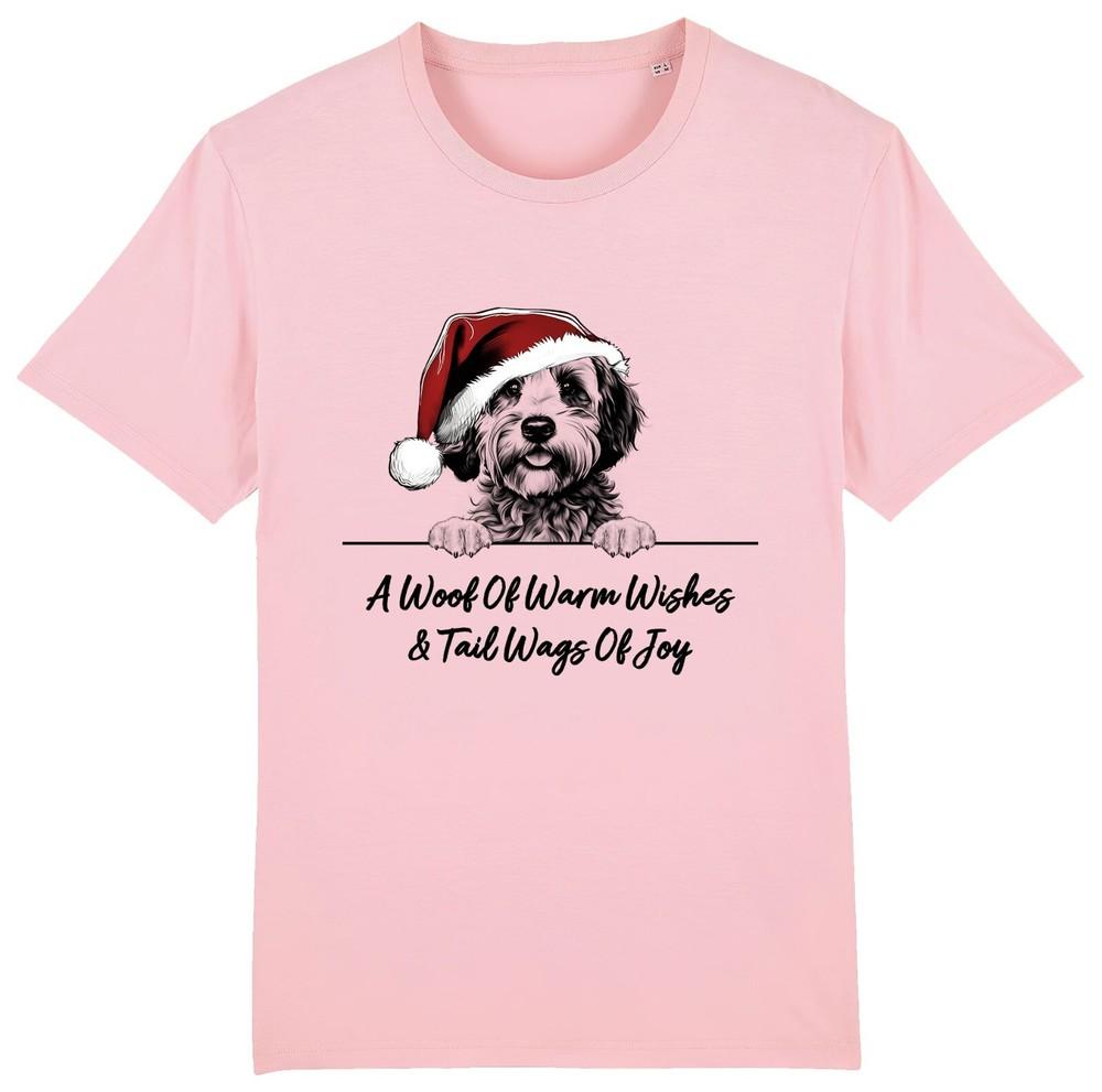 

CAVAPOO Christmas Dog T-Shirt Adults Kids Woof Wishes Tail Wags Joy Dogs Gift 4XL
