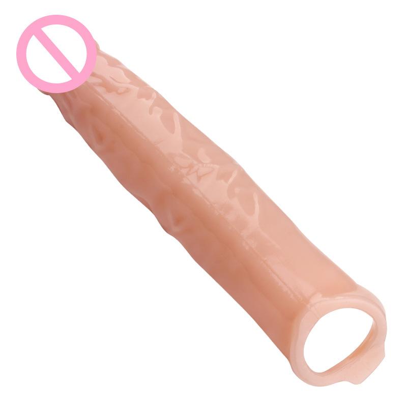Large Cover Stick Men's Penis Adult Delay Ejaculation Extension Thickened Sleeve Silica-Gel Sex Products for Couple