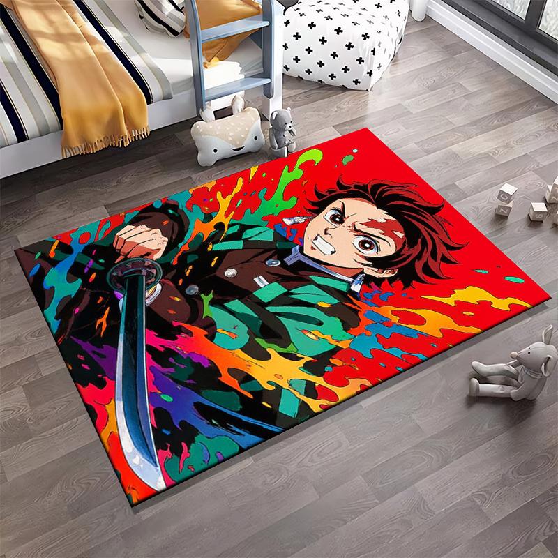 Anime-Inspired Carpet with Vibrant Sword Design - Home Decor Rug Suitable for use as an anti-slip for living room bedroom sofas