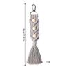 Nordic Minimalist Handmade Tassel Keychain with Woven Wood Beads and Cotton Rope