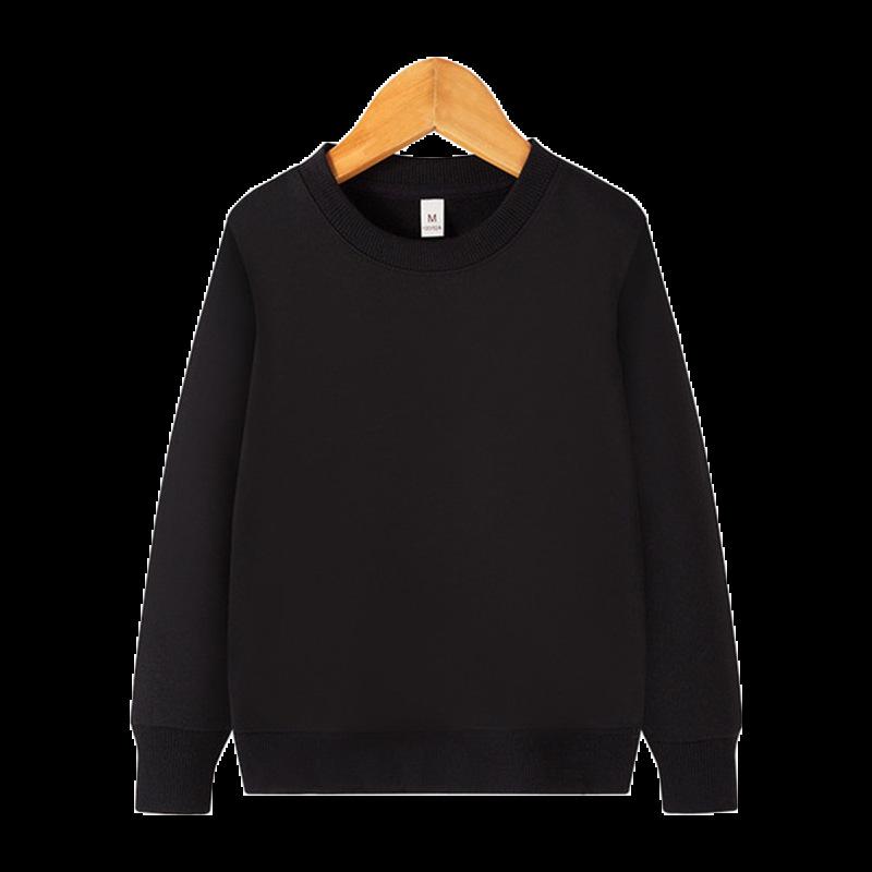 Ensfarget langermet genser med rund hals - Allsidig koreansk pullover for barn vår og vinter