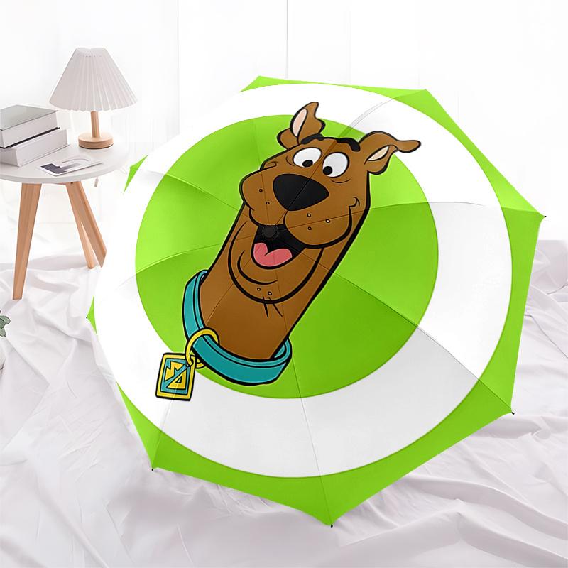 Scooby-Doo Automatic Opening/Closing Umbrella - Portable 3-Fold Design with 8-Bone Iron Frame, Perfect for Fans, Travelers, and Daily Use -