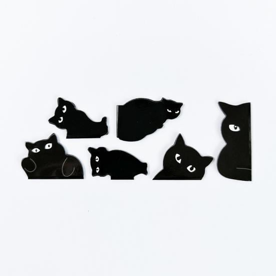 6Pcs Adorable Black Cat Magnetic Bookmark Lightweight Reusable Creative Folding Page Marker