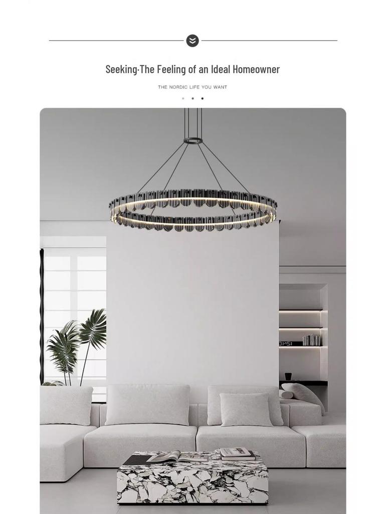 Modern Minimalist Italian Glass Chandelier for Living Room and Master Bedroom