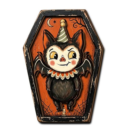 Fall Home Decor for Tables Vintage Halloween Wooden Decor, Cat Mummy Skeleton Figurines, Festive Tabletop Farmhouse Centerpiece Shelf Mantel
