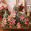 12Pcs Gingerbread Man Wooden Ornaments Xmas Tree Hanging Pendant Merry Christmas Decor for Home Party Navidad Gift New Year 2025