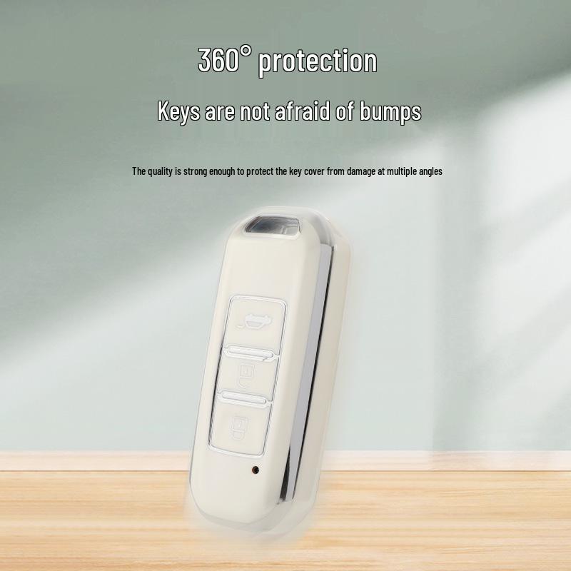 Compatible Key Cover for Baojun 560/530/510/E100 Models - Silver Edge Car Key Shell