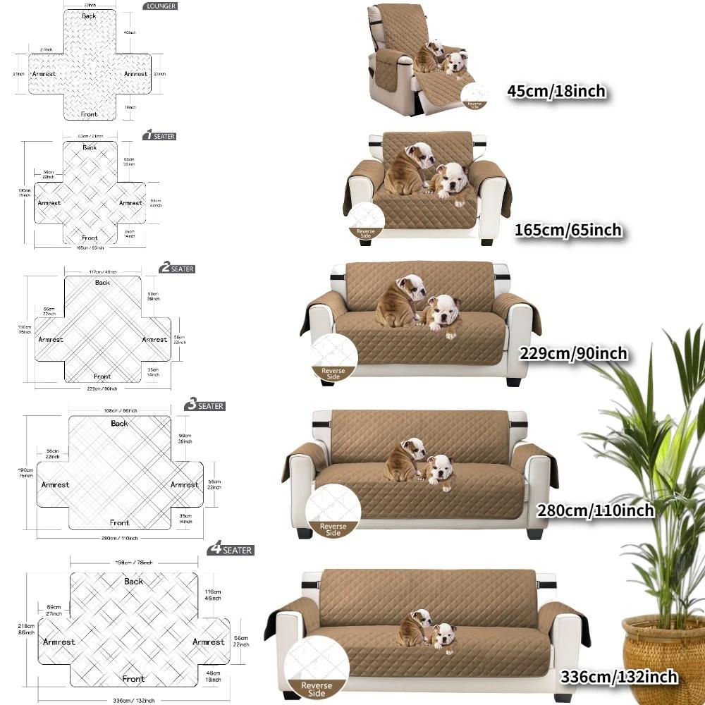 Waterproof Sofa Cover For Dog Pet Kid Quilted Anti-Wear Couch Cover Recliner Armchair Furniture Slipcover 1/2/3/4 Seater Protect
