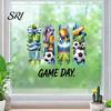 Reusable Soccer Decal Window Cling Game Day Theme Removable Transparent Sticker Ball Static Glass for Football Event Party Supplies Adhesive-free