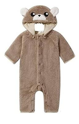 Babymode Strampler Flauschiger Frottee Bär Overall 785002 Braun Größe 80