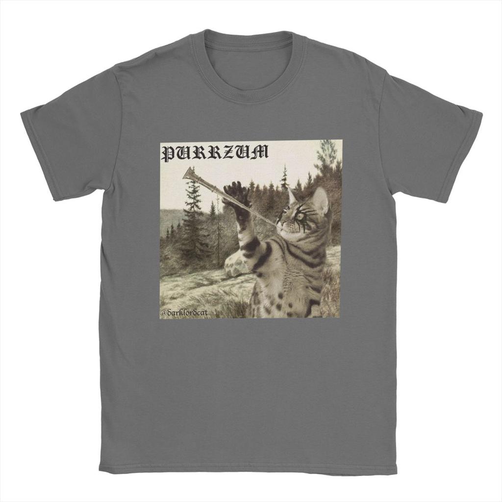 Men T-Shirt Purrzum Burzum Funny Pure Cotton Tees Short Sleeve T Shirt O Neck Tops Birthday Present