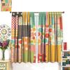 Boho Cute Floral Curtains Vintage Hippie Flower Style Window Treatments Bedroom Living Room Kitchen Abstract Geometric Curtain For Sitting Polyester
