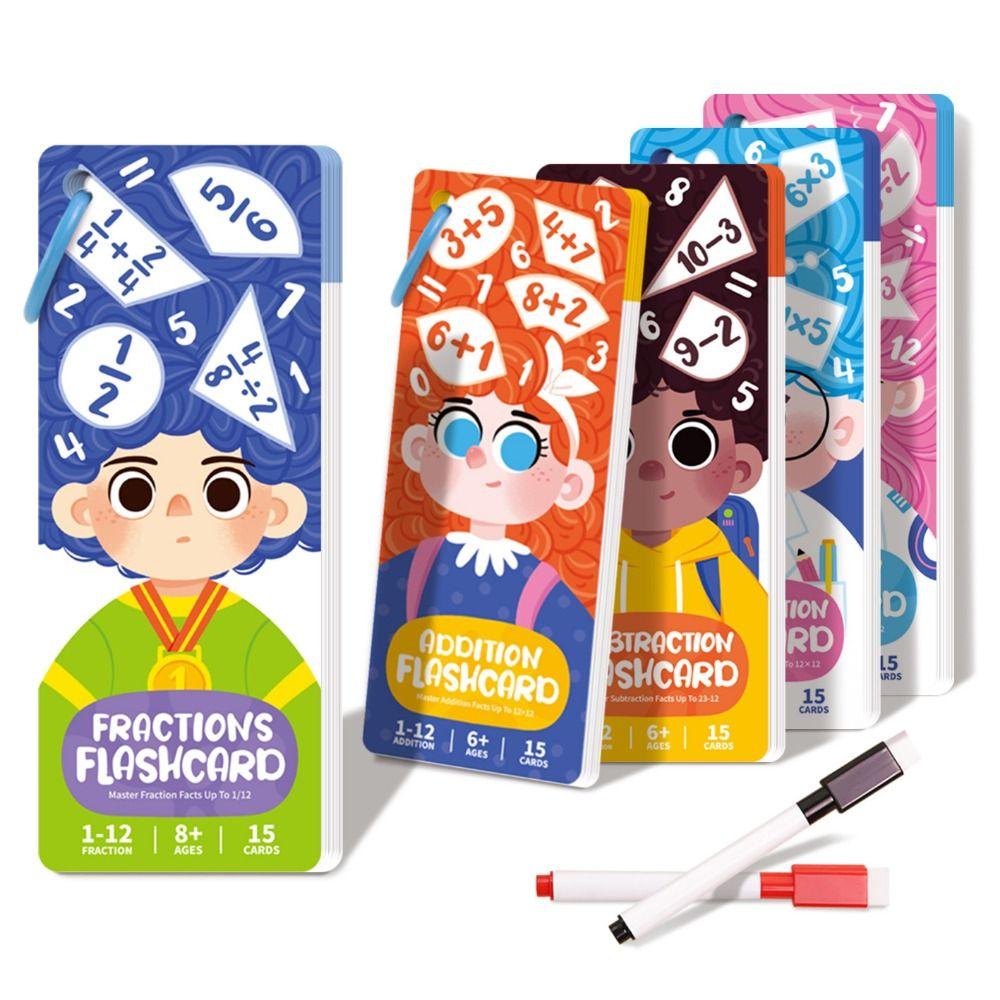 Addition Subtraktion Multiplikation Division Bruch Mathematische Berechnungen Karten Kinder