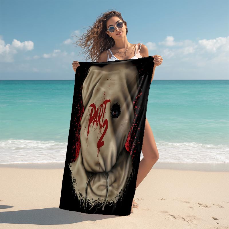 1Pc Horror Puppet Scene Beach Towel Microfiber Beach Towel Thin Absorbent For Beach Swimming Yoga Bath Sports 0917141