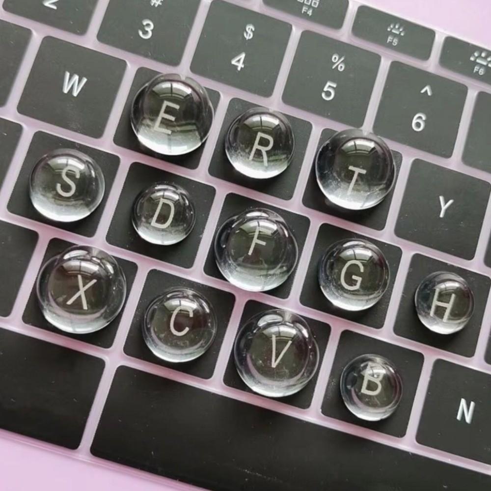 3D Clear Raised Keyboard Stickers Silicone Raised Pad Long Nails Keyboard Stickers Comfortable Protection Thick