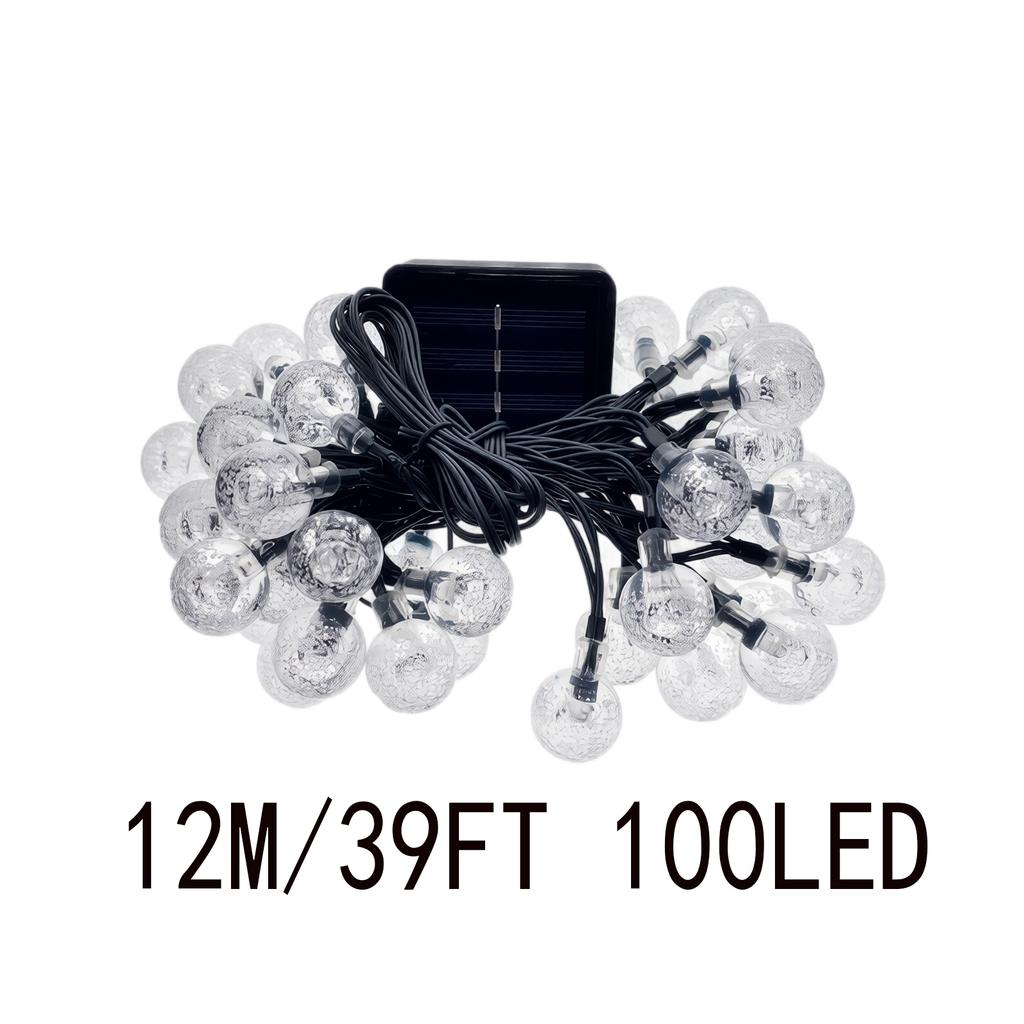 Solar Powered Bubble Globe String Lights Outdoor Waterproof LED String Lights for Garden Patio Yard Party Decoration with Solar Panel