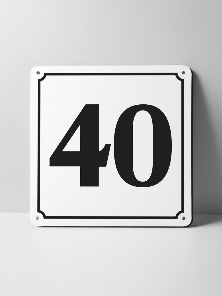Metal Sign Black House Number On White Background Outdoor Wall Art Decor
