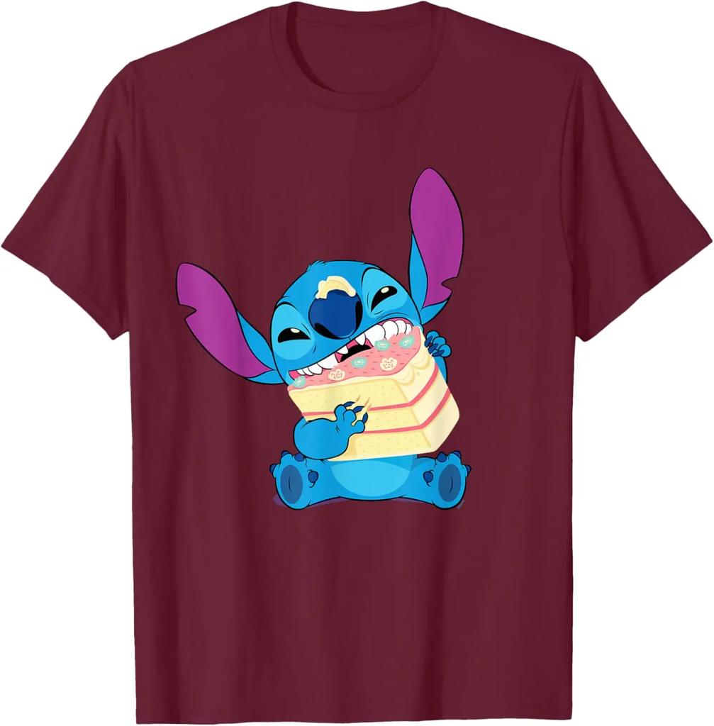 Hot Fashion Lilo & Stitch Wedding Party Crasher Stitch with Cake T-Shirt S-4XL Four Seasons Unisex