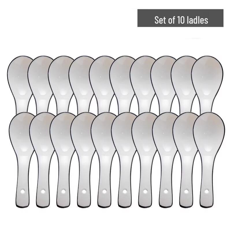 Белые керамические суповые ложки с черной полосой, 20 шт.