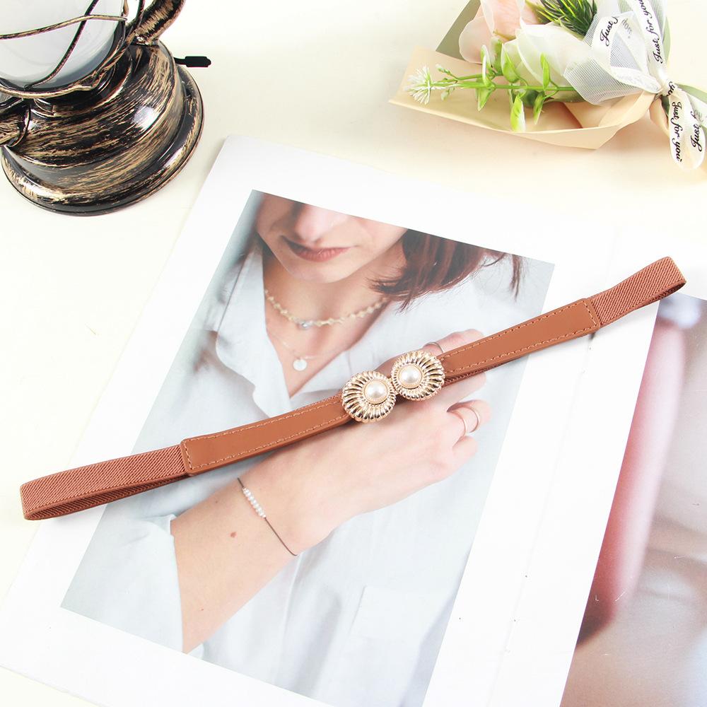 New Korean-Style Belt Pearl Elastic Waist Cincher for a Slimming Effect Perfect for Blazers Coats Dresses and Sweaters—Trendy