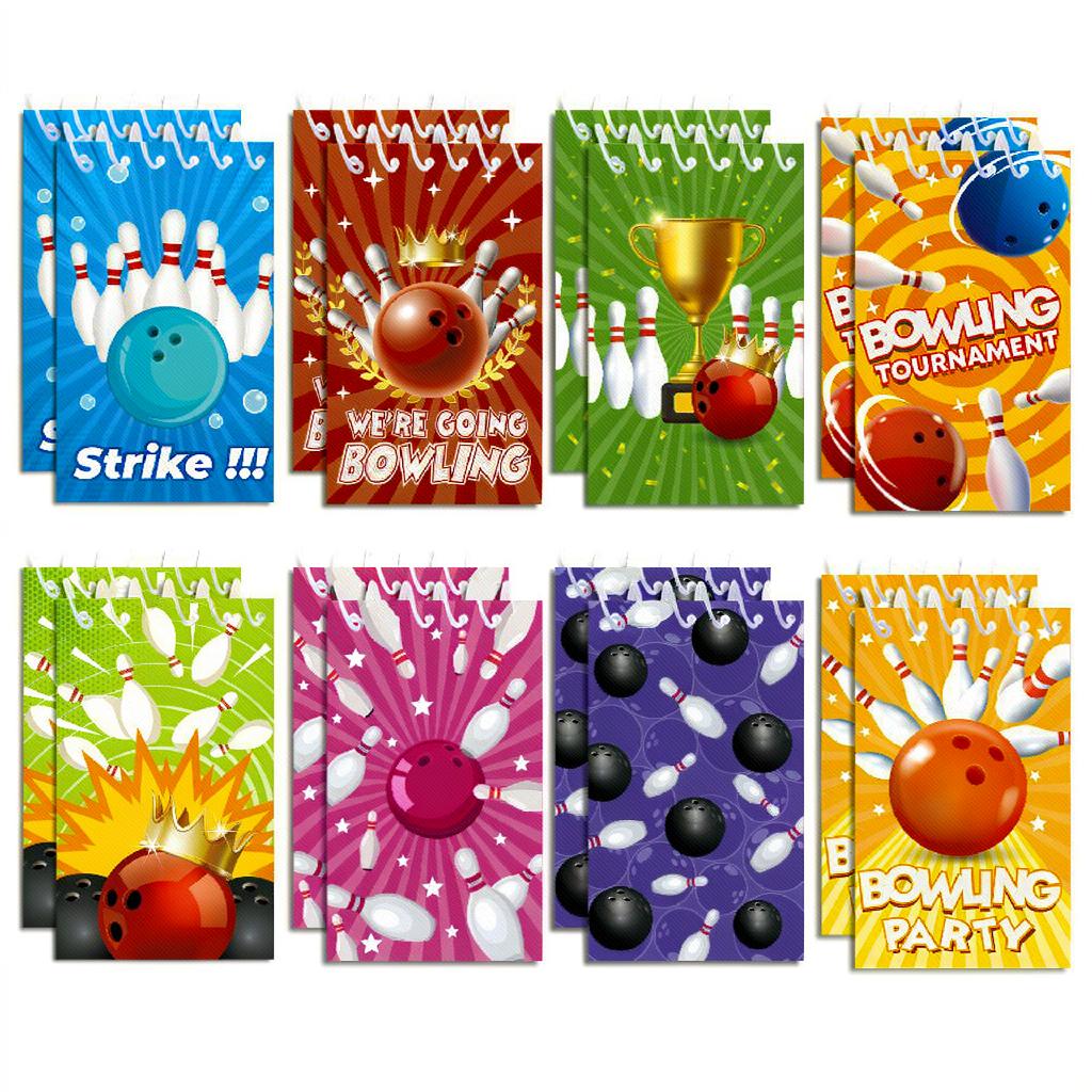 

8Pcs Mini Pocket Spiral Notebook Bowling Theme Sports Notepad Kids Birthday Party Favors Goodie Bag Fillers School Reward Gift