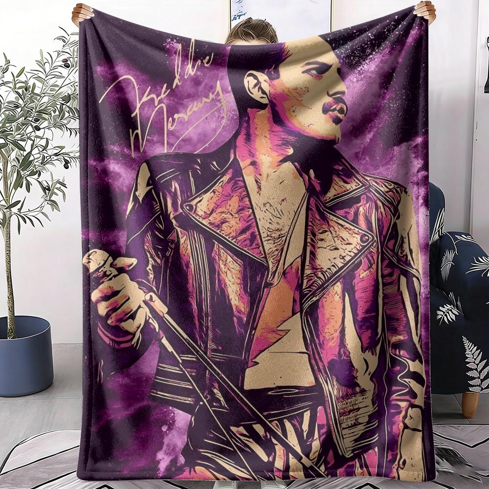 Iconic Rock Band Q-Queen Throw Soft Flannel Throw Summer Blanket Lightweight Cozy Nap Blanket for Sofa Bed Travel