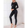CHARMLEAKS Conjunto de Roupa Interior Térmica para Mulheres Calças Compridas Sem Costura Quente Camada Base Superior e Inferior Roupa de Esqui para Clima Frio