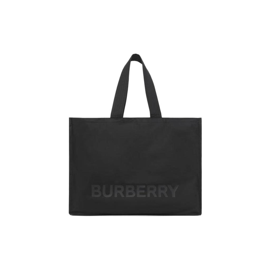 Burberry Logo Print Canvas Tote Bag Men Tote Bags Black 80510291
