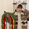 Costume Autumn Big Eye Frog Cartoon Knitted Winter Beanie Hats Knitted Caps Frog Hat Ear Protective