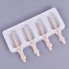 Silicone Frozen Ice Cream Mold Juice Popsicle Maker Ice Lolly Mould - 4 Cell
