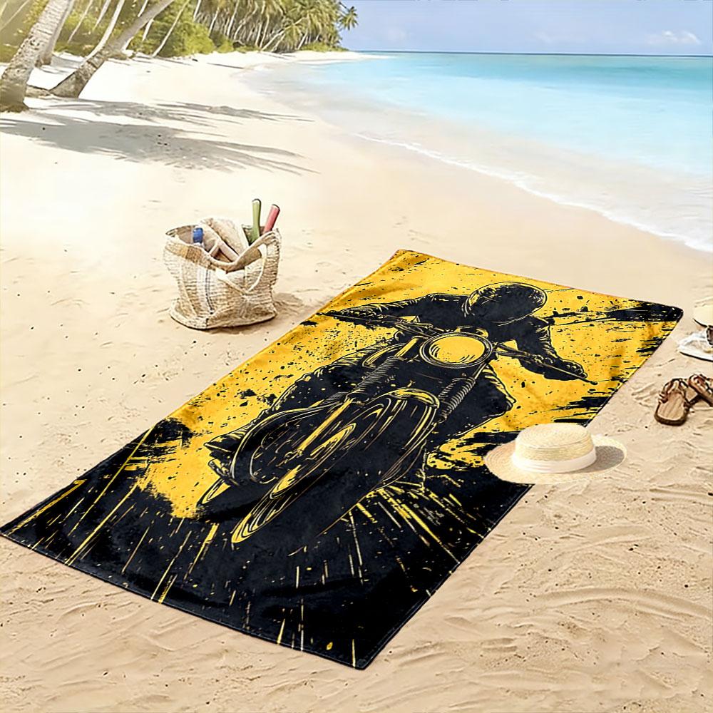 Bold rider's fearless journey Print beach towel, quick drying, suitable for travel, outdoor sports, jogging, the beach and swimming, gift