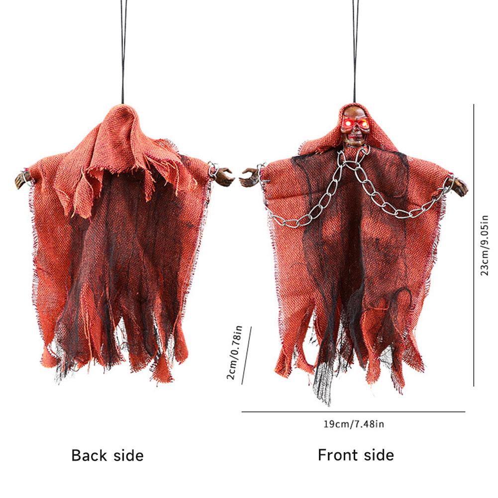 

Halloween Hanging Ghost Glow with Scary Laughter Skulls Skeleton Adjustable Arm Ghostr Spooky Secret Room Bar Horror Decorations Props красный