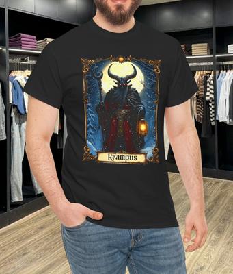 Frohes Krampus Tarotkarte Weihnachten Horror Hässlicher Pullover Baumwolle Unisex T-Shirt