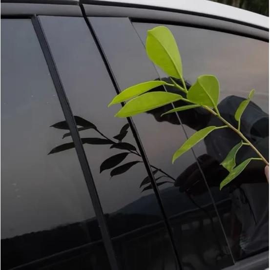 For Hyundai Santa Fe - Black Window Trim Kit Middle Pillar Sticker Automotive Exterior Decor Interior Upgrade