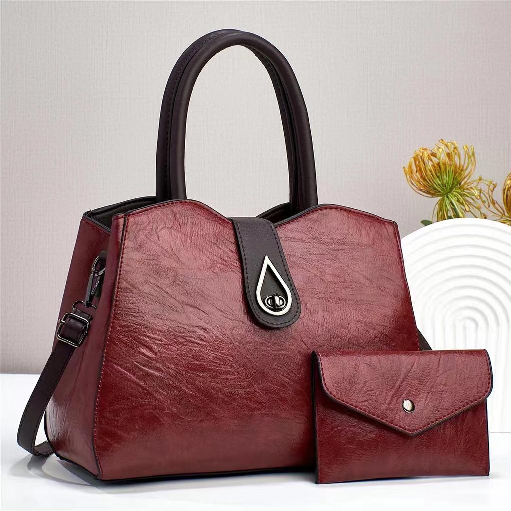 2pcs/set Luxury Brand Women Bag Top-Handle Bags Fashion Shoulder Messenger Bags PU Leather Handbag Ladies Travel Shopper Totes