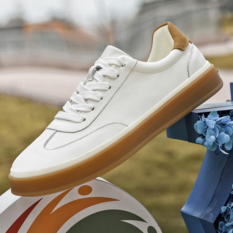 Fashion Genuine Leather Black White Shoes Men Casual Shoes Cool Street Young Sneakers Versatile Male Skateboard Footwear Tenis Masculino
