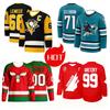 Eishockeytrikot - Türkis_Schwarz_Weiße Akzente _Celebrini 71_ Haifisch-Logo Atmungsaktives Sporttrikot 3D HD-Drucke Familien-Matching