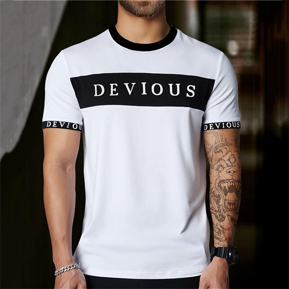 Men's printed T-shirts, loose oversized clothing, informal short sleeved tops, cool street T-shirts,