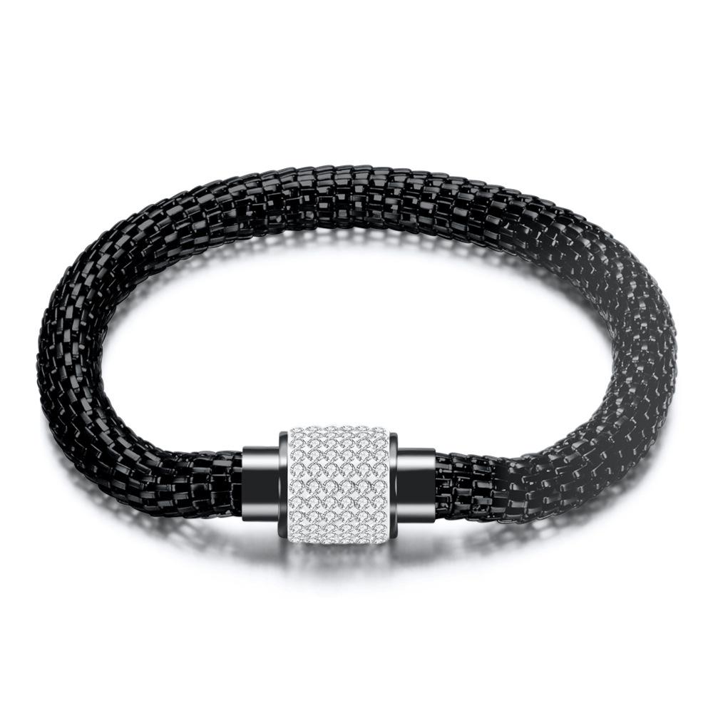 18 Karat Gold Inlay Diamant Hohl Edelstahl Retro Kabelarmband