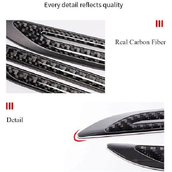 Chrome Carbon Fiber Dagger Emblem Decals Car Side Door Body Fender Trim Stickers