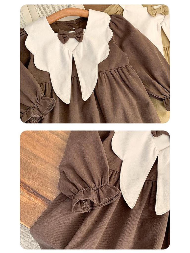 Autumn Korean-Style Academy Dress for Baby Girls – Infant Princess Fashion