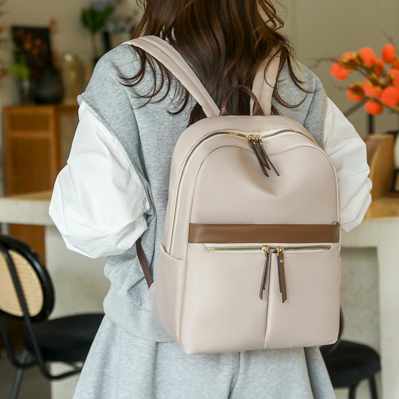 Women's Large Capacity Backpack Nylon Patchwork Backpack