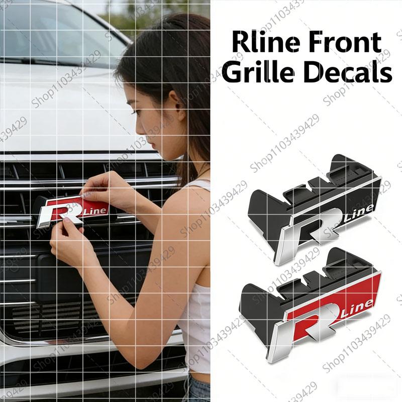 APRUB1 Auto Front Hood Grille Emblem ABS Badge For VW Volkswagen Rline GTI R R36 Golf Passat Polo Tiguan Touareg CC Scirocco