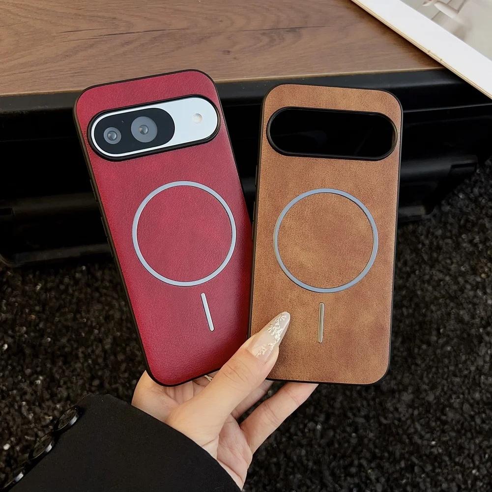 Classic Vintage Pattern Built-in Magnetic Ring Thin Circle Case For Pixel 10 9 Pro XL 9A 8A 7 6A 9 8 7 6 10 Pro Protection Cover